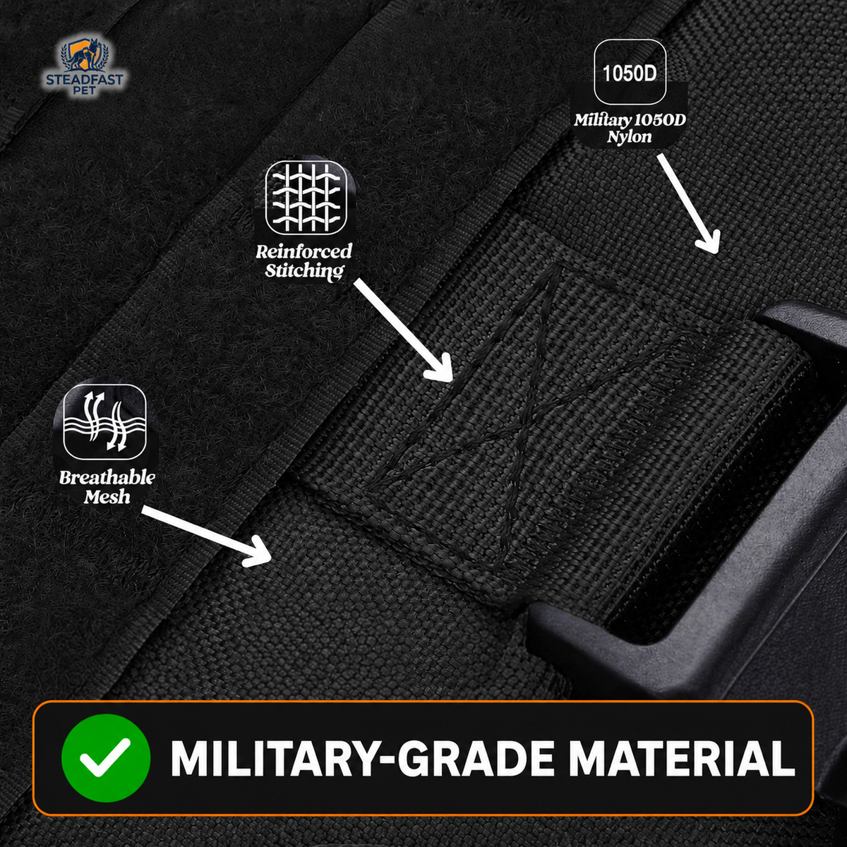 Steadfast™ Military Style Anti-Snatch Pet Leash with Handle