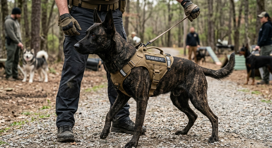The Steadfast™ K9 Tactical Harness — built for dogs that pull like a truck.